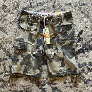 NWT Y2K Deadstock Point Zero Camo Cargo Shorts
